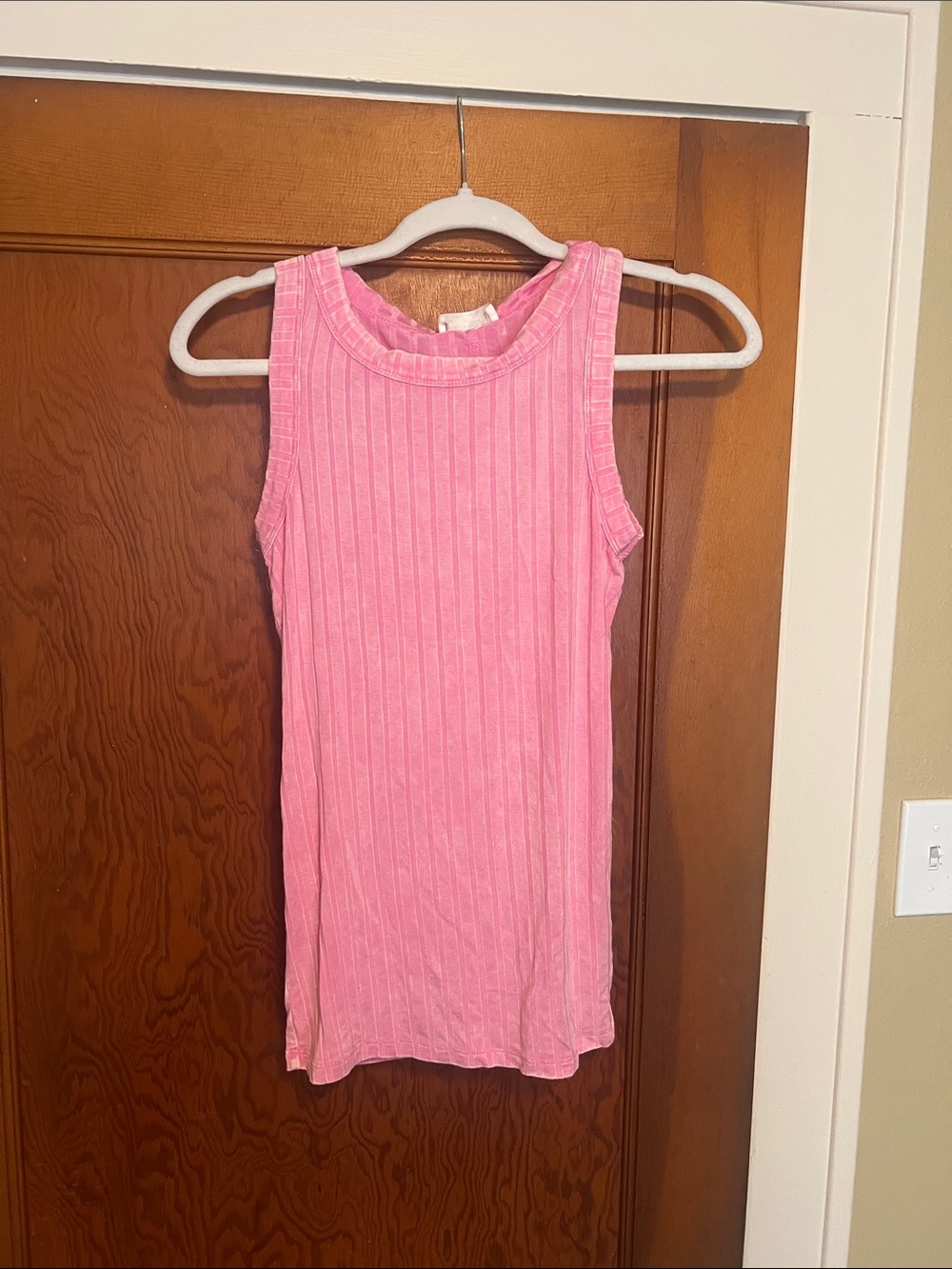 Women’s Ribbed Pink Tank Top